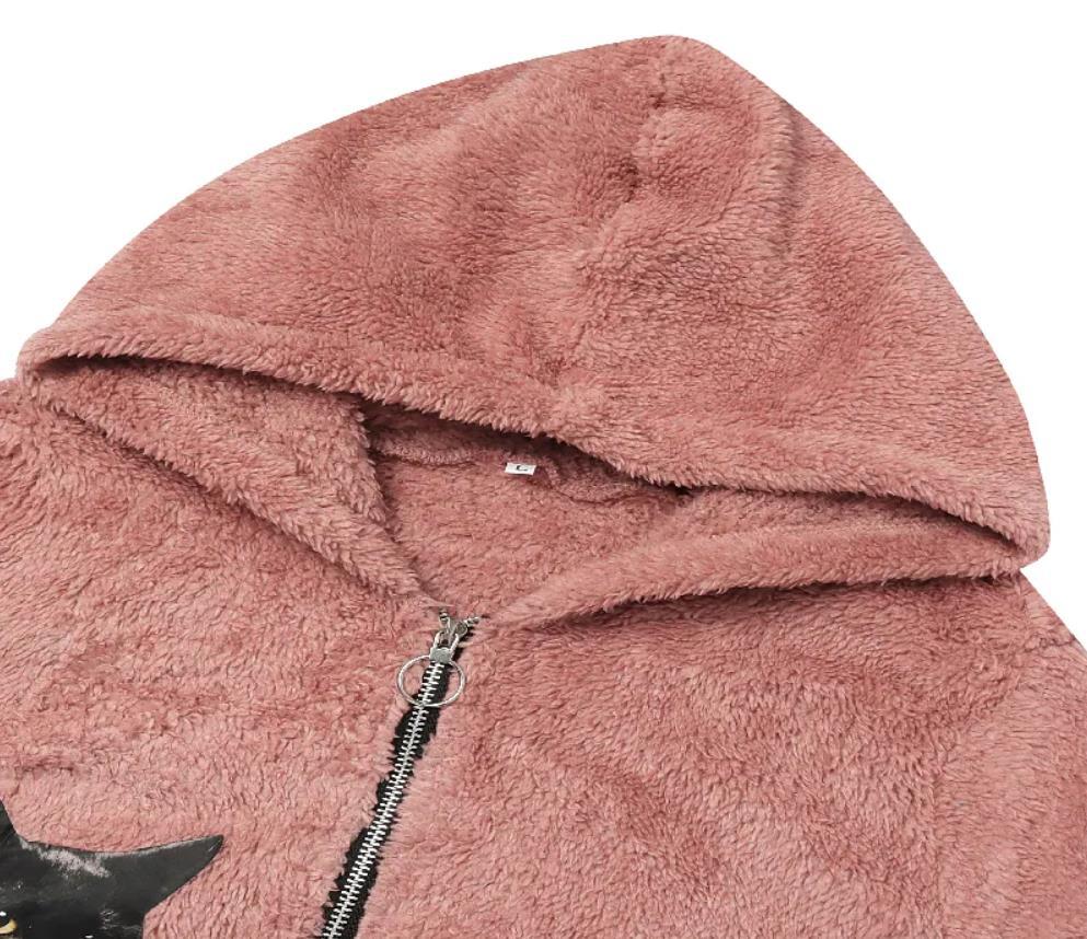 Zip Up Sherpa Fleece Hoodie Sweater Pullover