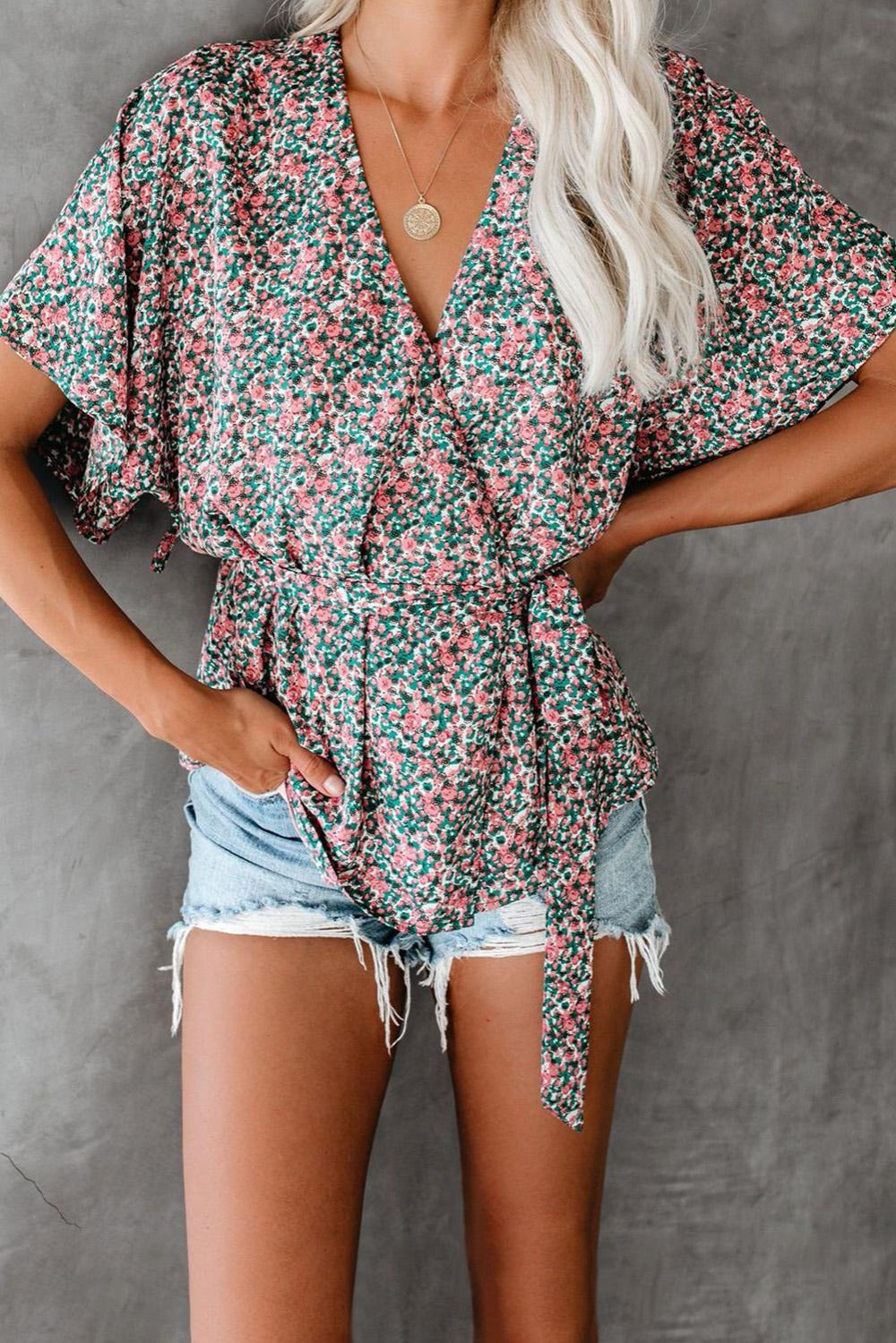 All Of Me Floral Tie Wrap Top