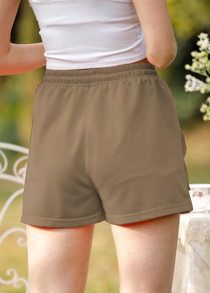 High Waist Lacing Solid Color Shorts