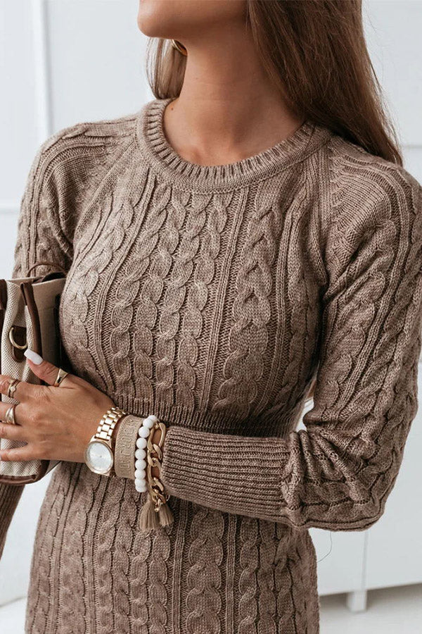 Mountain Lover Cable Knit Sweater Dress