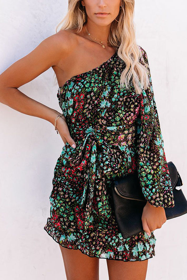 Fun In The Sun Floral One Shoulder Dress