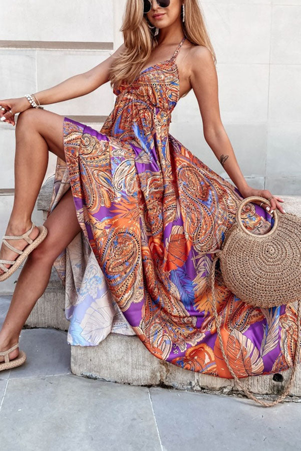 Summer Bliss Mixed Floral Print Vacation A-line Dress