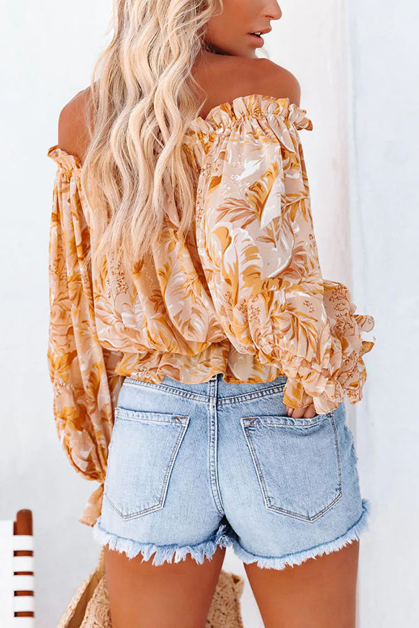 Coastal Cove Printed Off The Shoulder Blouse