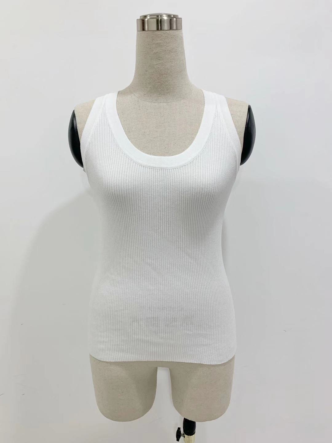 Scoop Neck Sleeveless Knitted Tank Top