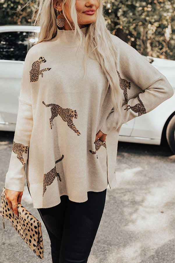 Cozy and Kind Leopard Relaxed Knit Sweater