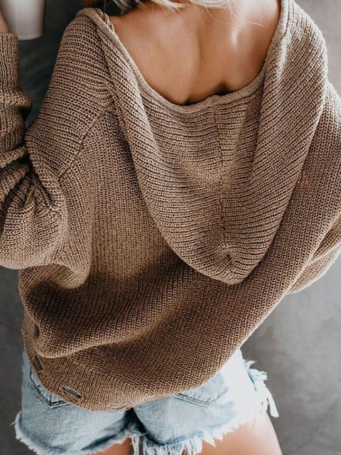 Casual Zipper  Long Sleeve Cardigan Sweater