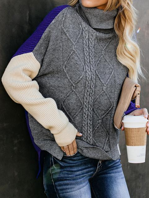 Long Sleeve Casual Turtleneck Knit Sweater