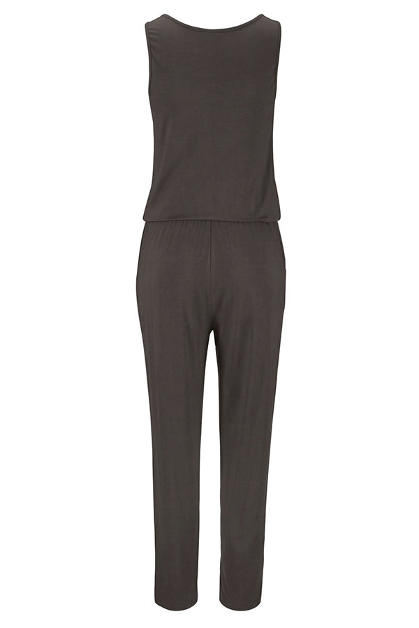 Anything You Need Zipper Neck Jumpsuit