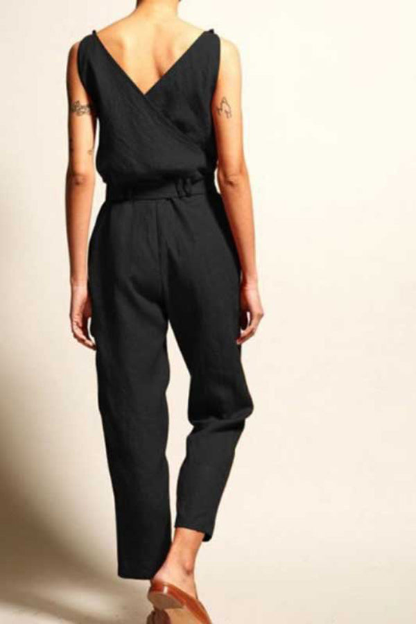 Bring The Prosecco V-neck Sleeveless Jumpsuit