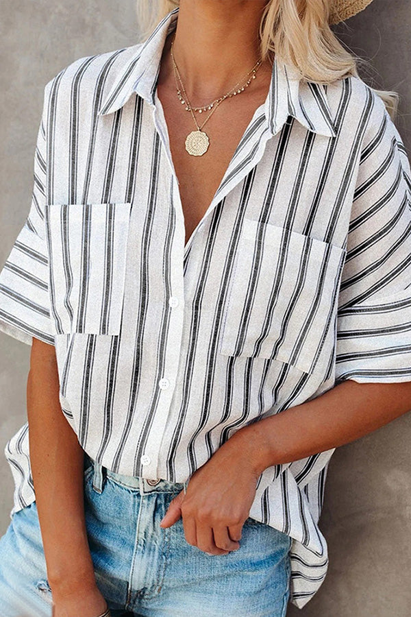Thinking about You Striped Causal Blouse