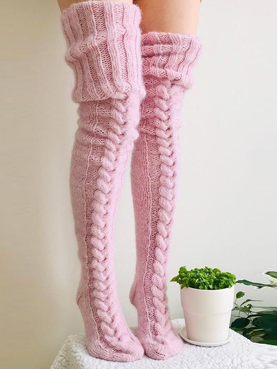 Warm Thigh-High Socks