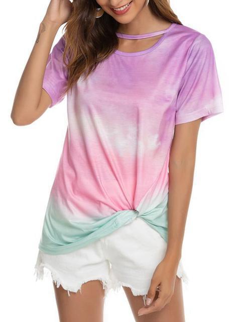 Gradient Color Twisted Tops