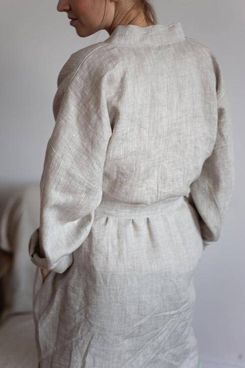 Roomy linen Kimono With Belt