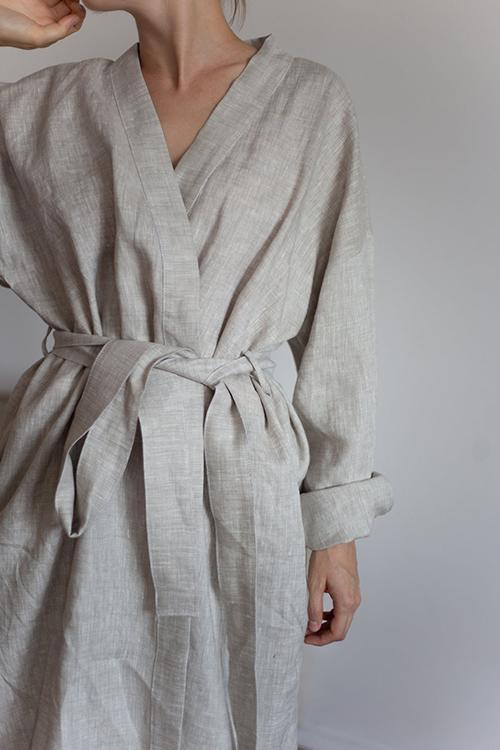 Roomy linen Kimono With Belt