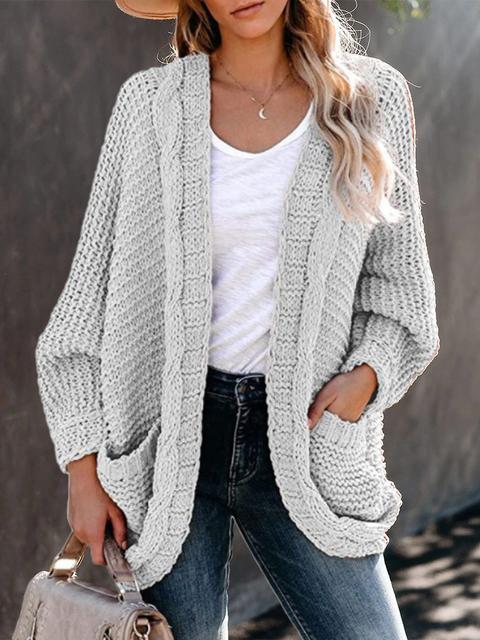 Pure Color Knitting Sweater Cardigan
