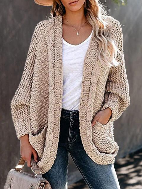 Pure Color Knitting Sweater Cardigan