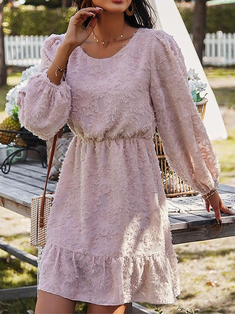 Round Neck Thick Long Sleeve Dress