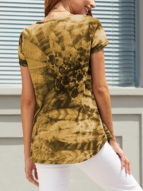 Short Sleeve Tie-Dye Print T-shirt