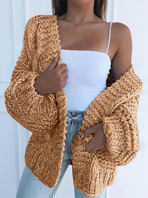 Solid Color Knitted Comfy Sweater Cardigan