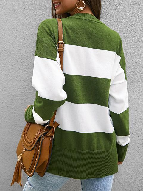 Striped Casual Long Sleeve Sweater