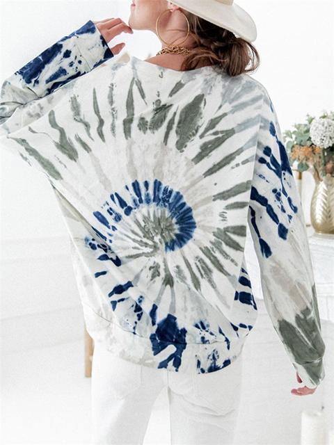 Tie-dye Print Round Neck Sweatshirt