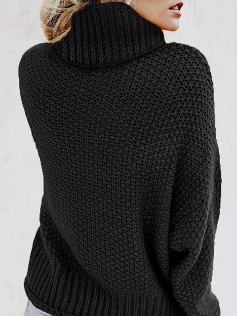 Turtleneck Balloon Long Sleeve Pullover Sweater