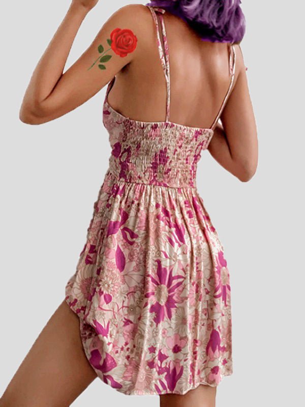 Women's Dresses Floral Print Sling Sleeveless Dress
