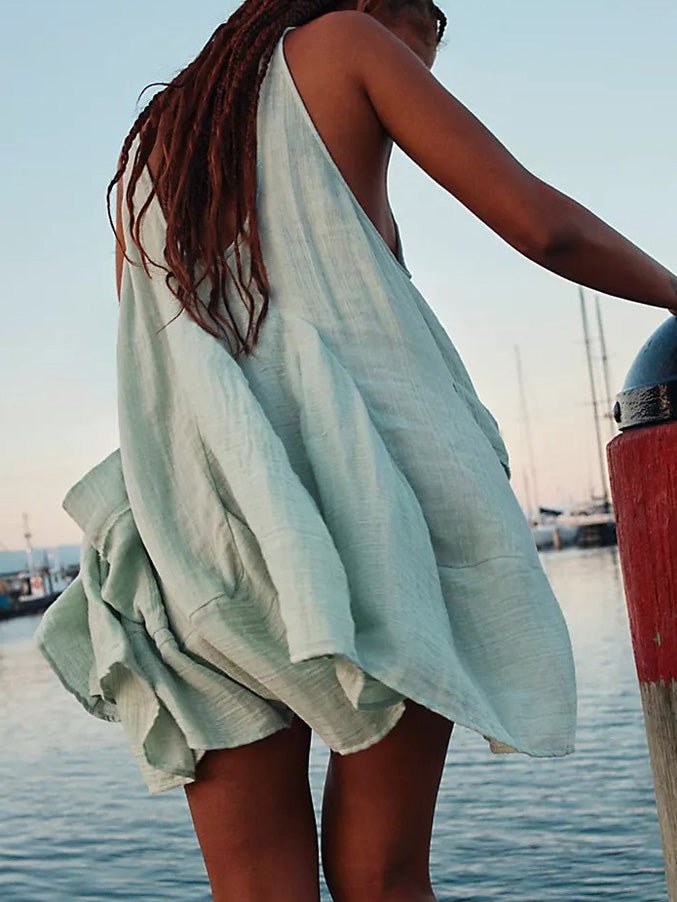 Women's Dresses Solid Pocket Sleeveless Beach Dress