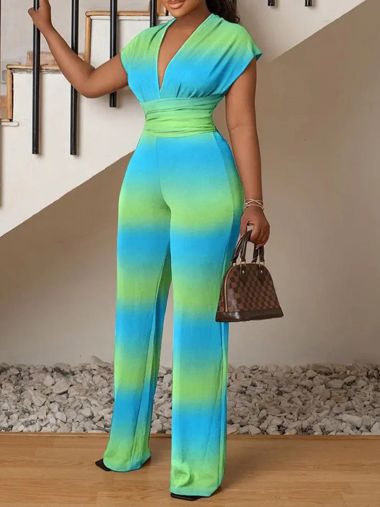 Women's Jumpsuits Casual V-Neck Sleeveless Fitted Jumpsuit