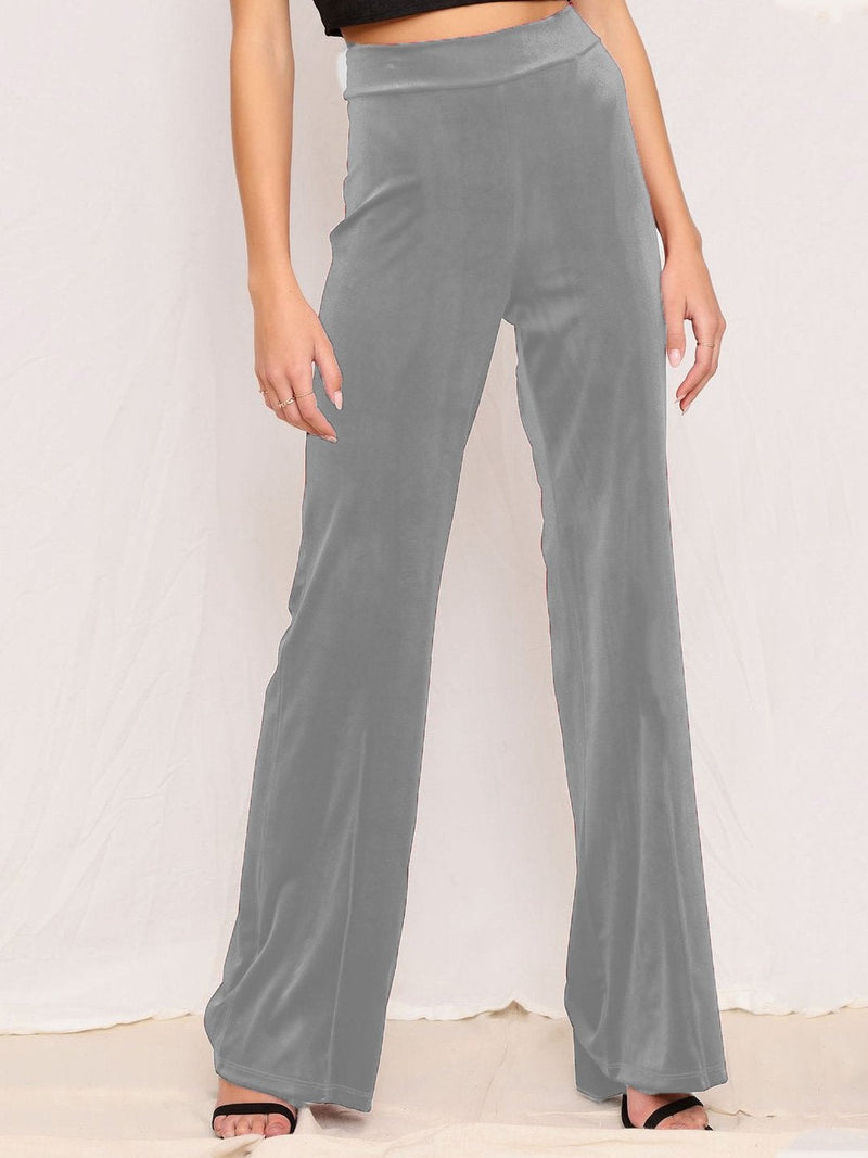 Women's Pants Fashion Casual Solid High Waist Elastic Pants