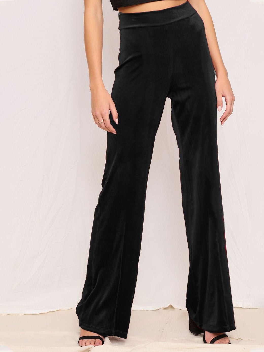 Women's Pants Fashion Casual Solid High Waist Elastic Pants