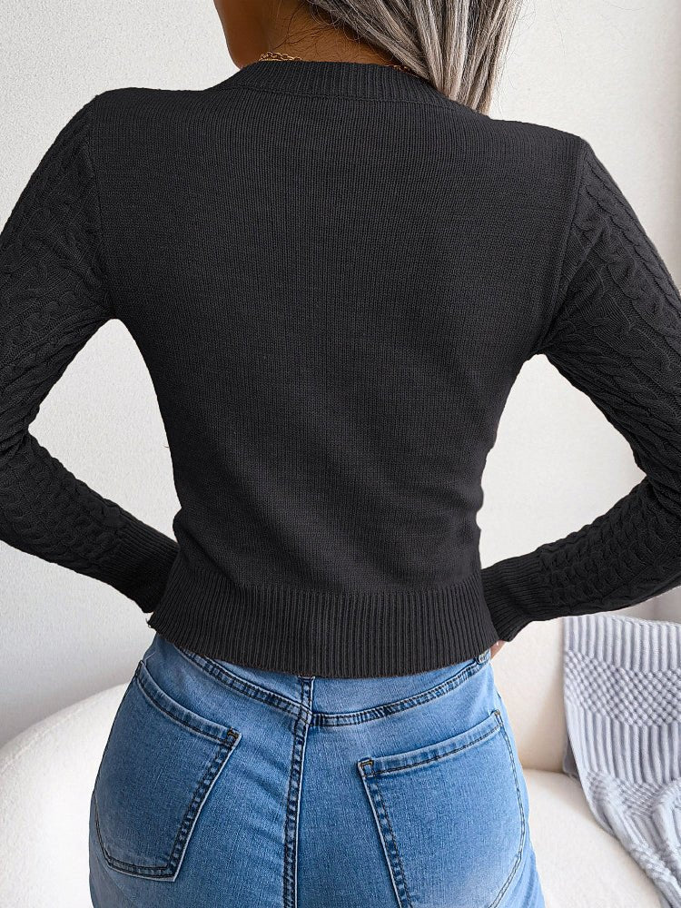 Women's Sweaters Cutout Twist Long Sleeve Sweater